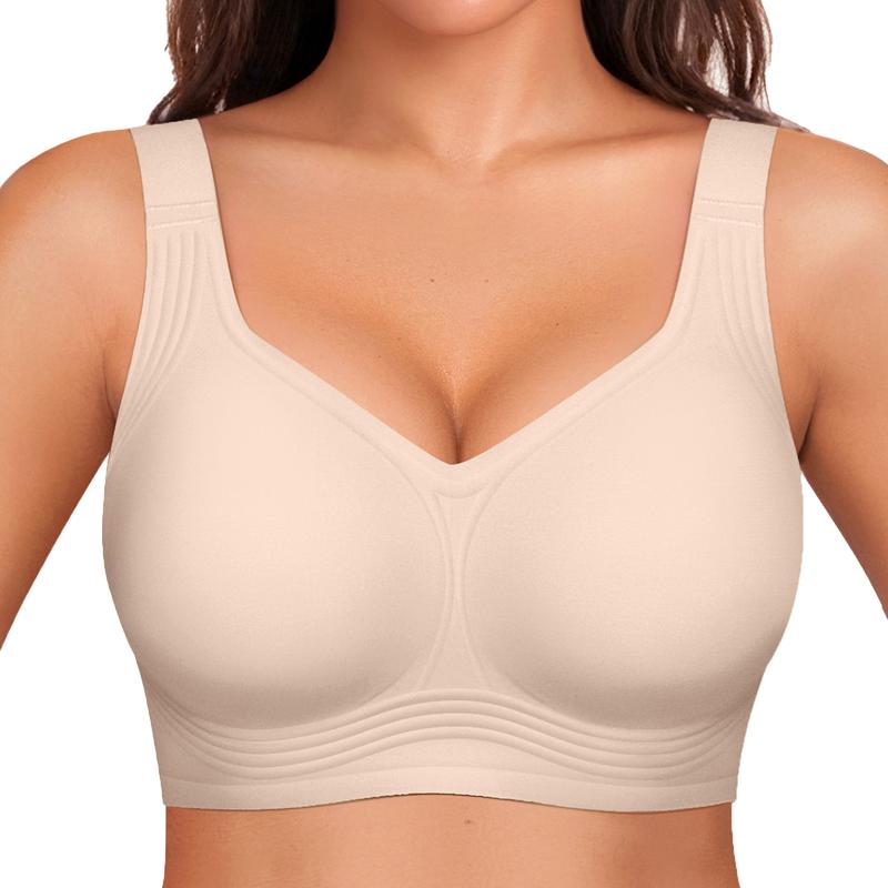 Wirefree Bras for Women Full Coverage No Underwire Everyday Bras Comfortable Wireless Padded Bras
