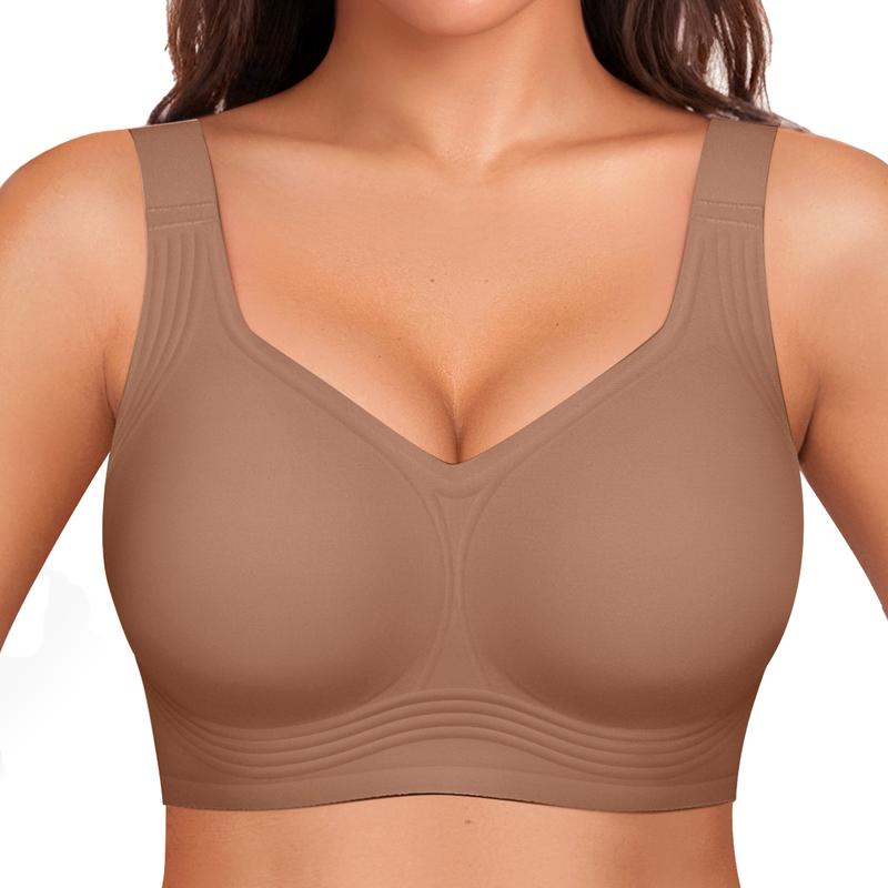 Wirefree Bras for Women Full Coverage No Underwire Everyday Bras Comfortable Wireless Padded Bras